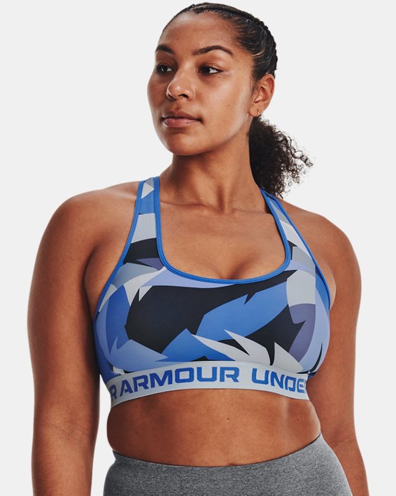 Bra deportivo Armour® Mid Crossback Printed para mujer, Black, pdpMainDesktop image number 3